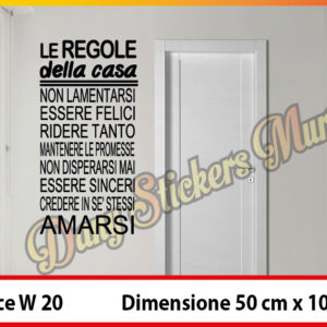 W 20 LE REGOLE DELLA CASA