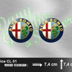 CL 01 COPPIA COPRI LOGHI ALFA ROMEO COLORI ORIGINALI