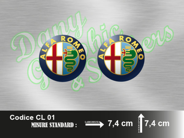 CL 01 COPPIA COPRI LOGHI ALFA ROMEO COLORI ORIGINALI