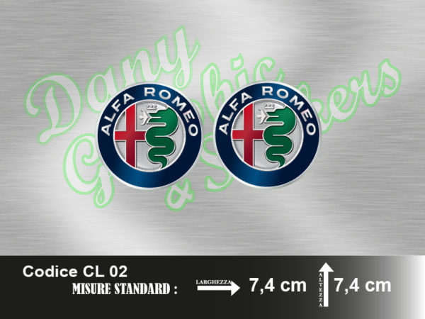 CL 02 COPPIA COPRI LOGHI ALFA ROMEO NEW COLORI ORIGINALI