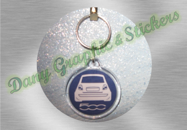 P 109 PORTACHIAVI FIAT 500 BLU