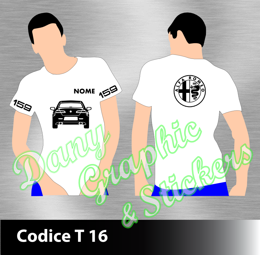 T 16 MAGLIA T SHIRT ALFA ROMEO 159 DANY GRAPHIC STICKERS