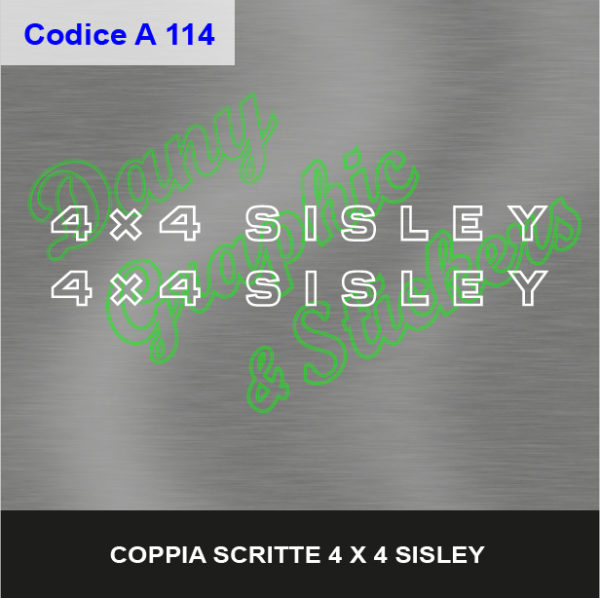 A 114 COPPIA SCRITTE ADESIVE PANDA 4X4 SISLEY