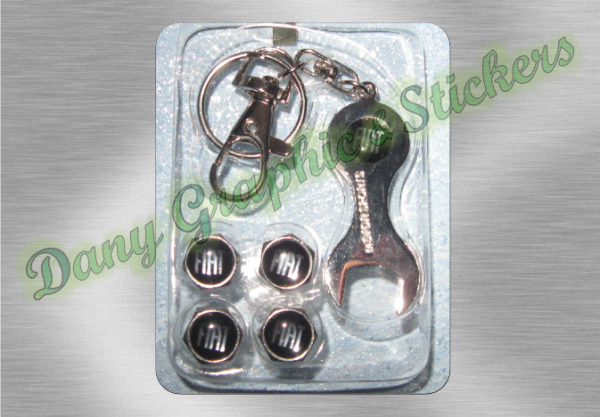 Set Portachiavi + 4 Tappi Valvole Fiat Mod.2