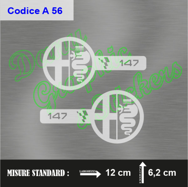 A 56 ADESIVI SPECCHIETTI ALFA ROMEO 147