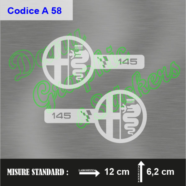 A 58 ADESIVI SPECCHIETTI ALFA ROMEO 145