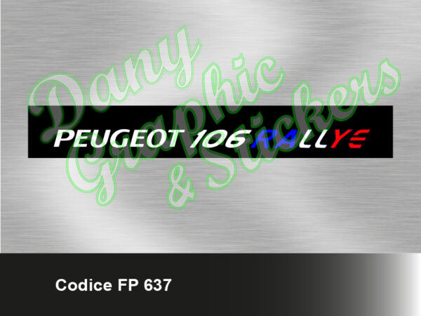 FP 637 FASCIA PARASOLE PEUGEOT 106 RALLYE TRICOLORE FRANCESE