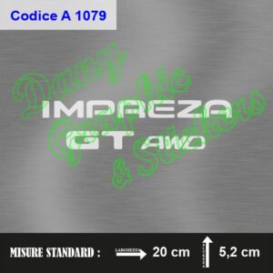 A 1079 ADESIVO BAULE SUBARU IMPREZA GT AWD